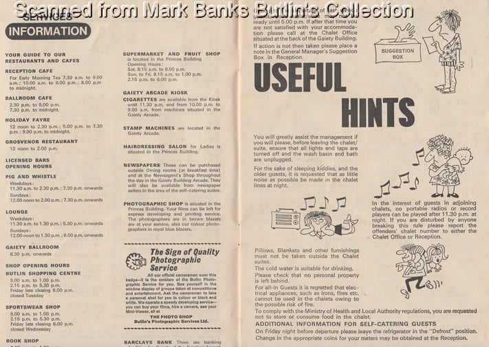 1972 Butlins Barry Island Entertainment Guide
