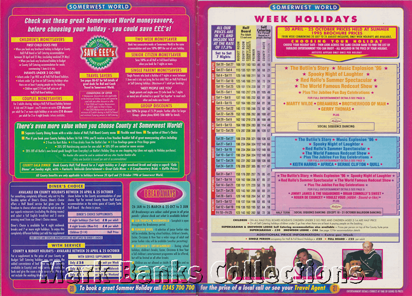 1996 Butlins Holiday Worlds Brochure