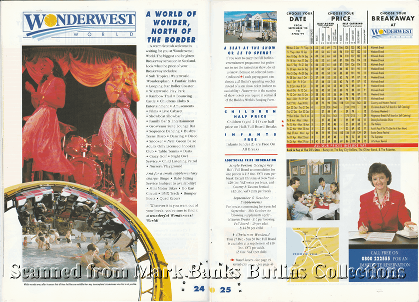 1991 Butlins Holiday Worlds Brochure