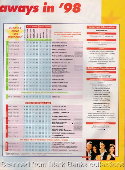 1998 Butlins Holiday Worlds Brochure