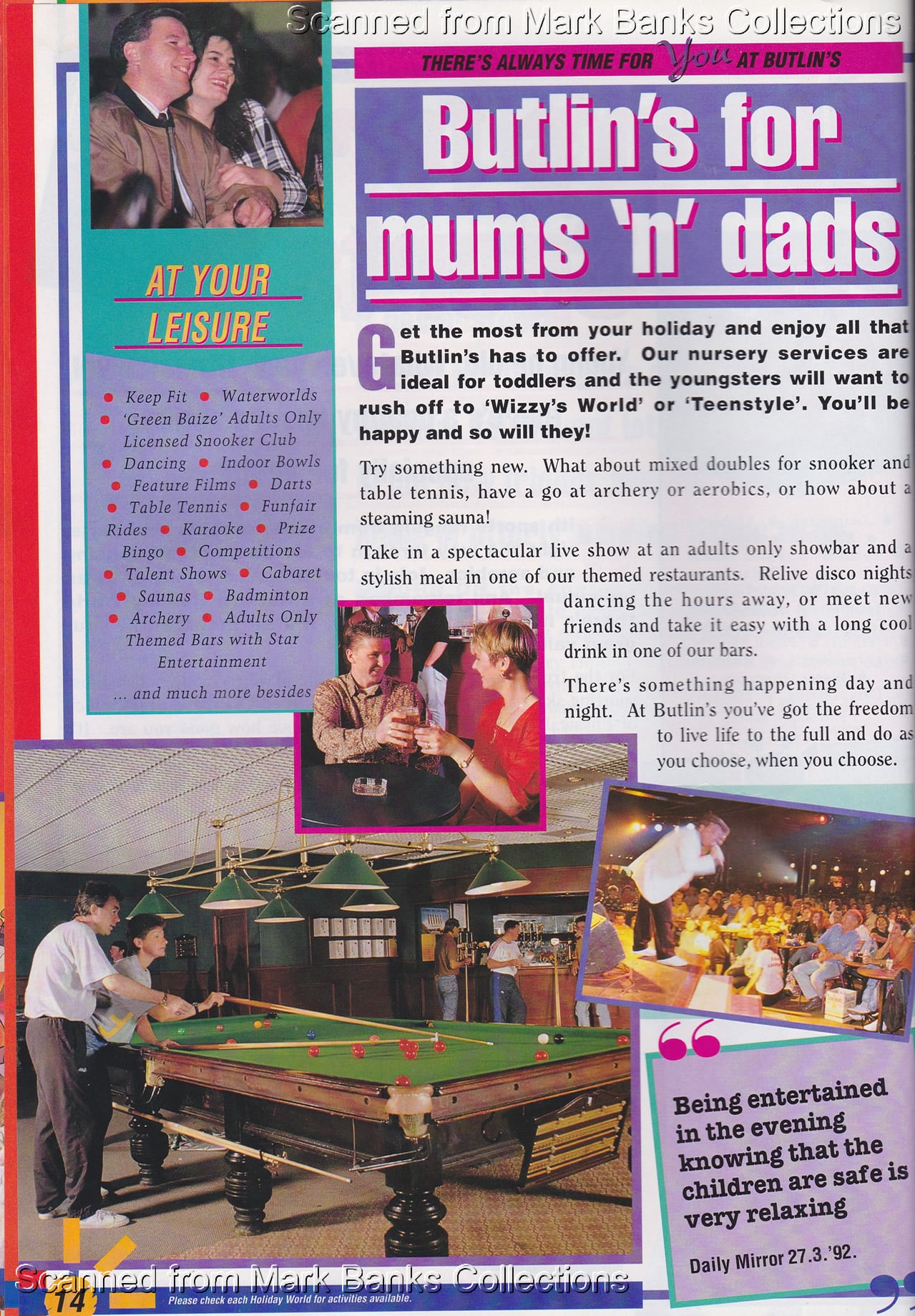 1993 Butlins Holiday Worlds Brochure