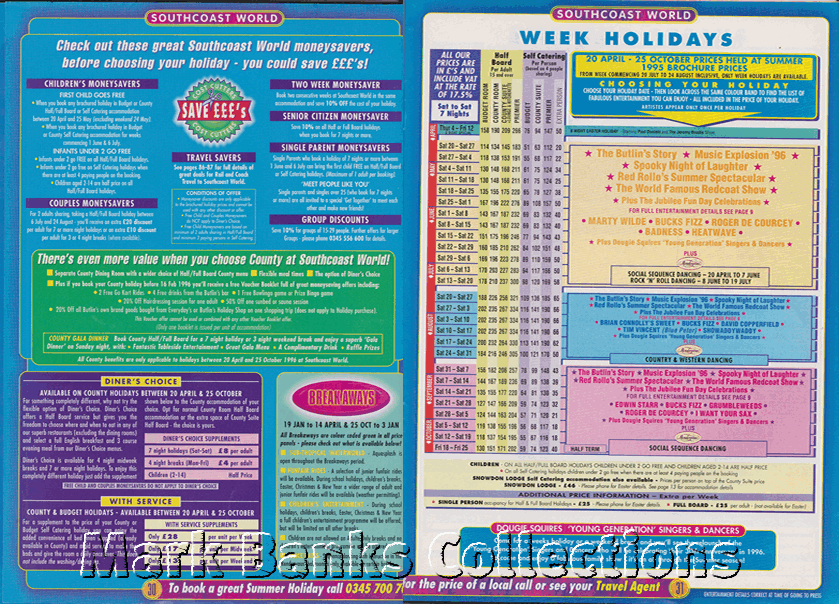 1996 Butlins Holiday Worlds Brochure