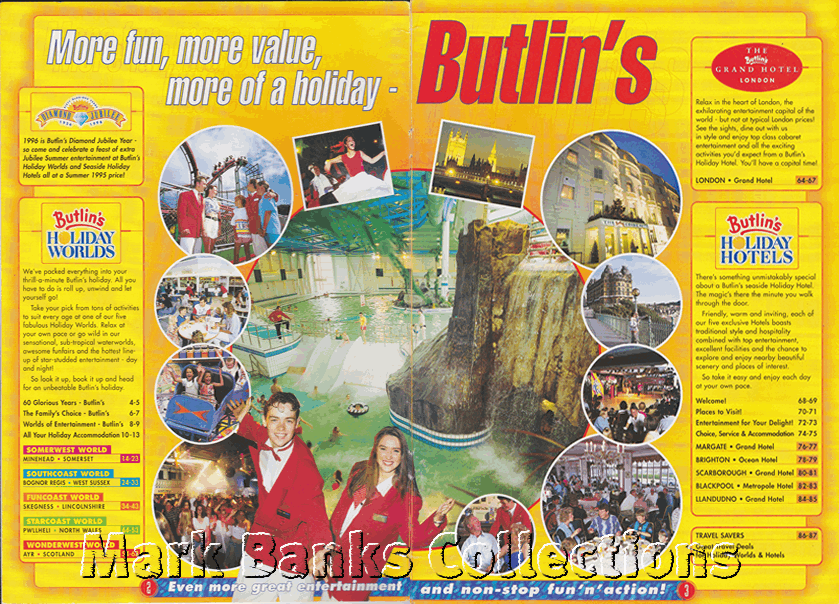 1996 Butlins Holiday Worlds Brochure