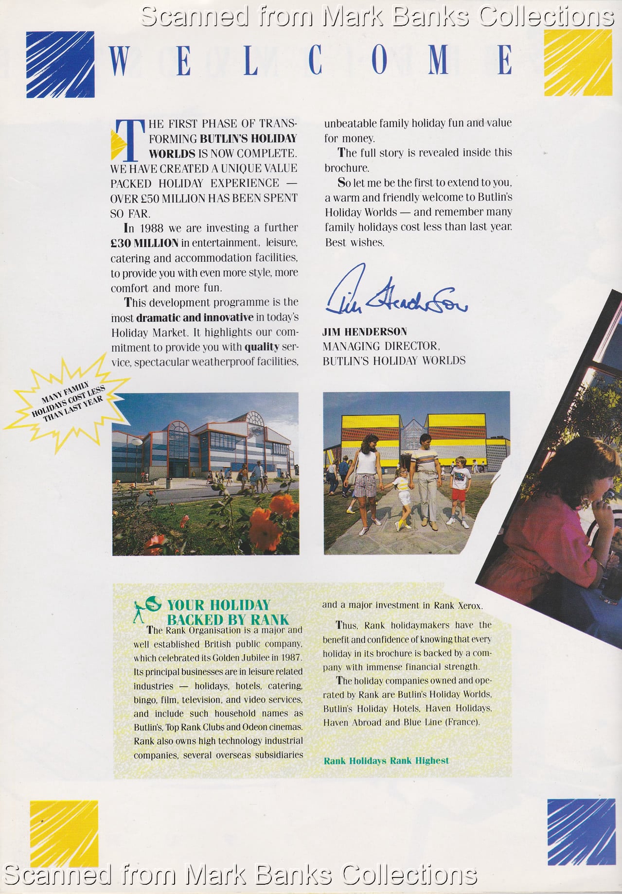 1988 Butlins Holiday Worlds Brochure