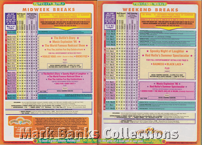 1996 Butlins Holiday Worlds Brochure