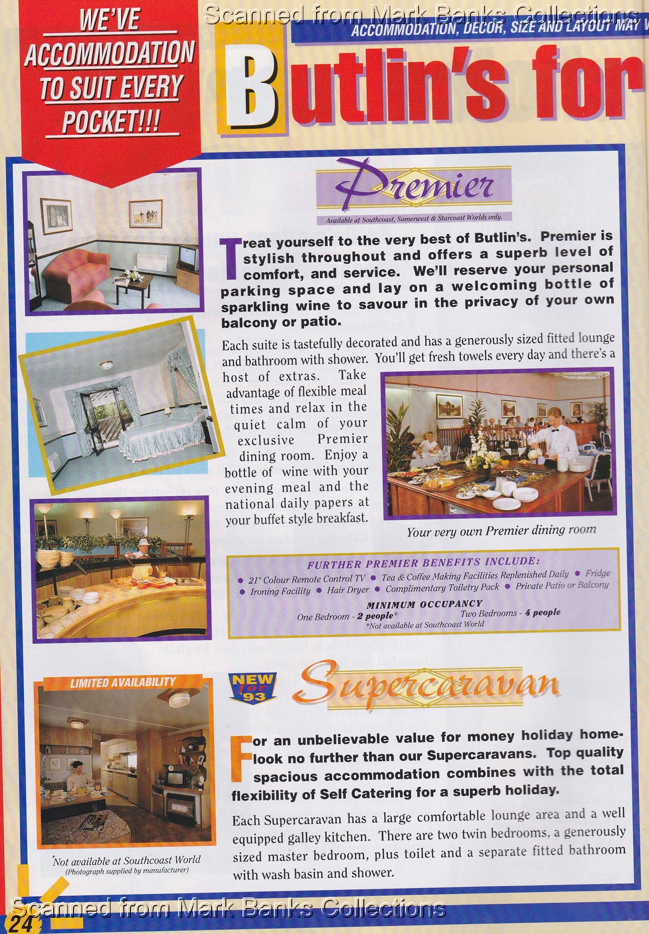 1993 Butlins Holiday Worlds Brochure