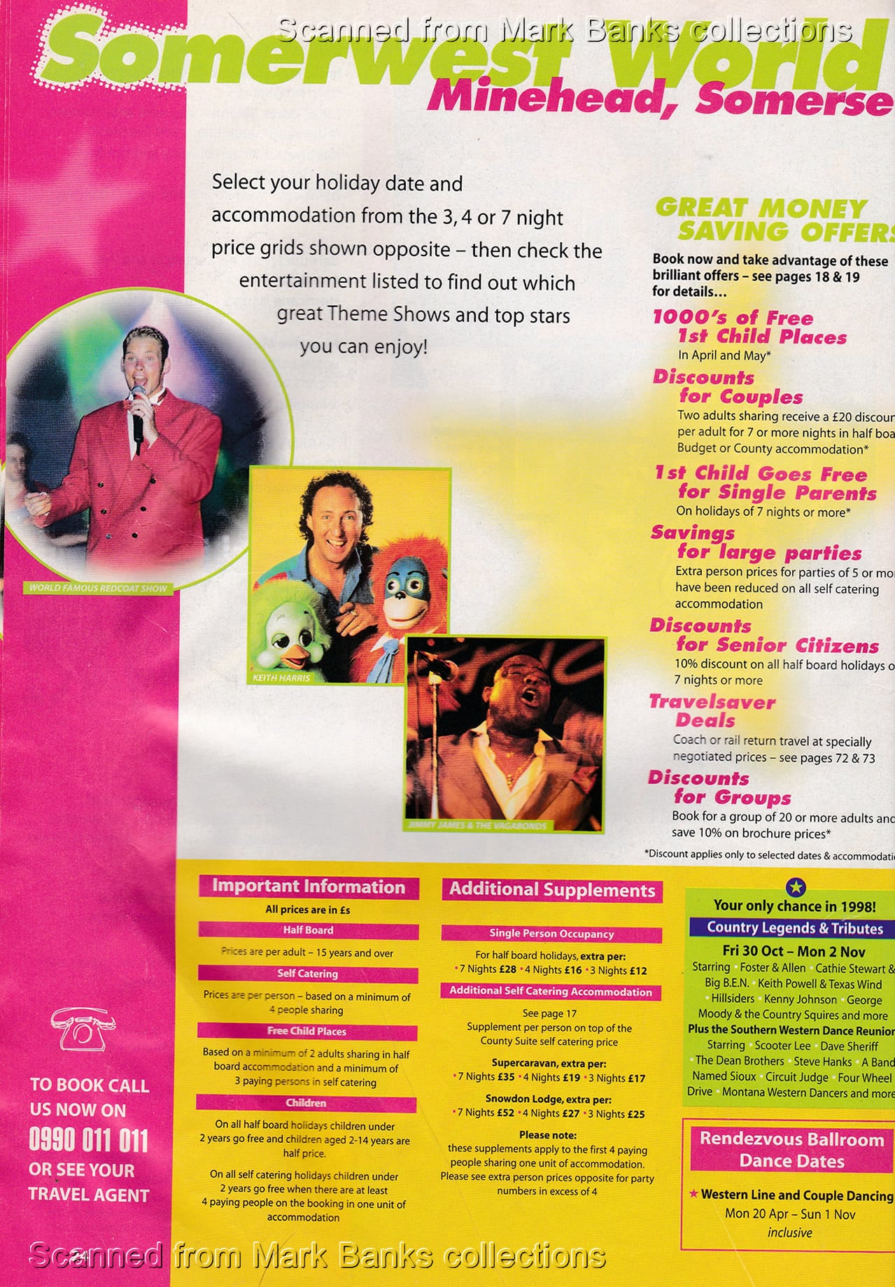 1998 Butlins Holiday Worlds Brochure