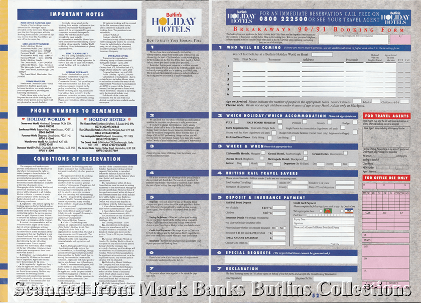 1991 Butlins Holiday Worlds Brochure