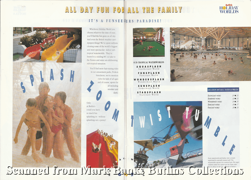 1991 Butlins Holiday Worlds Brochure