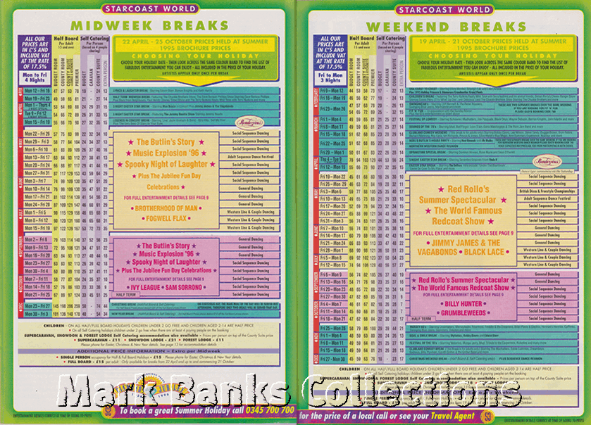 1996 Butlins Holiday Worlds Brochure