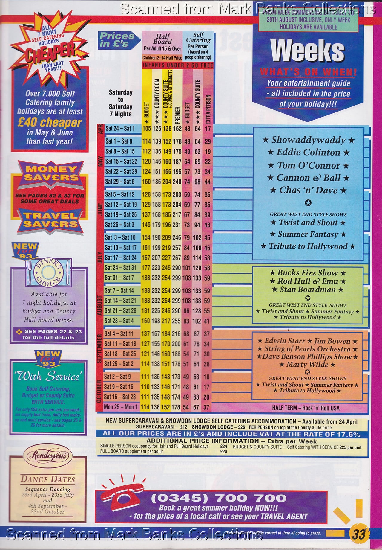 1993 Butlins Holiday Worlds Brochure