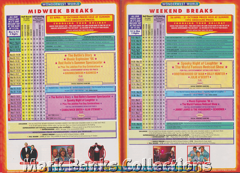 1996 Butlins Holiday Worlds Brochure