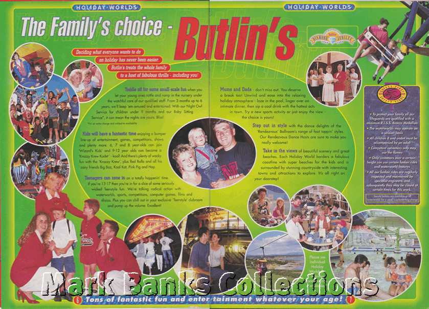 1996 Butlins Holiday Worlds Brochure