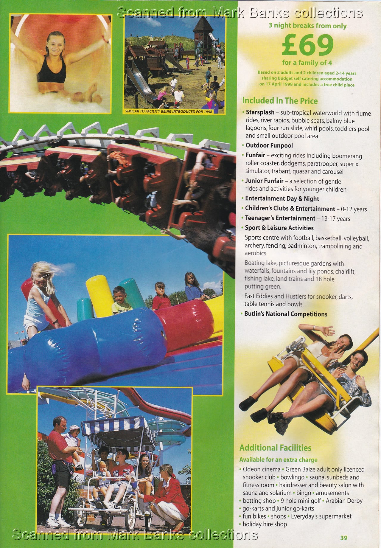 1998 Butlins Holiday Worlds Brochure