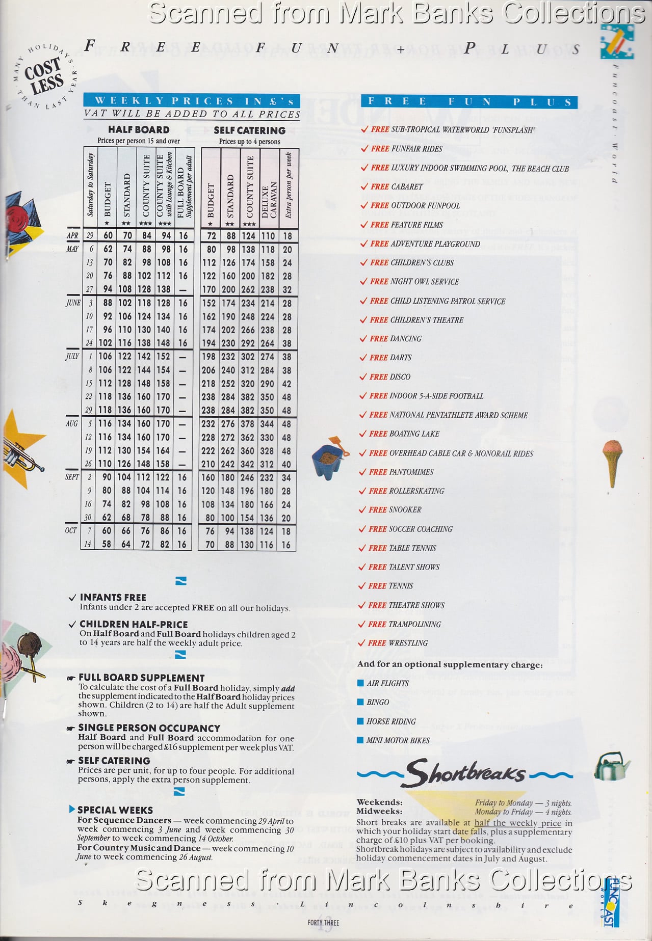 1989 Butlins Holiday Worlds Brochure