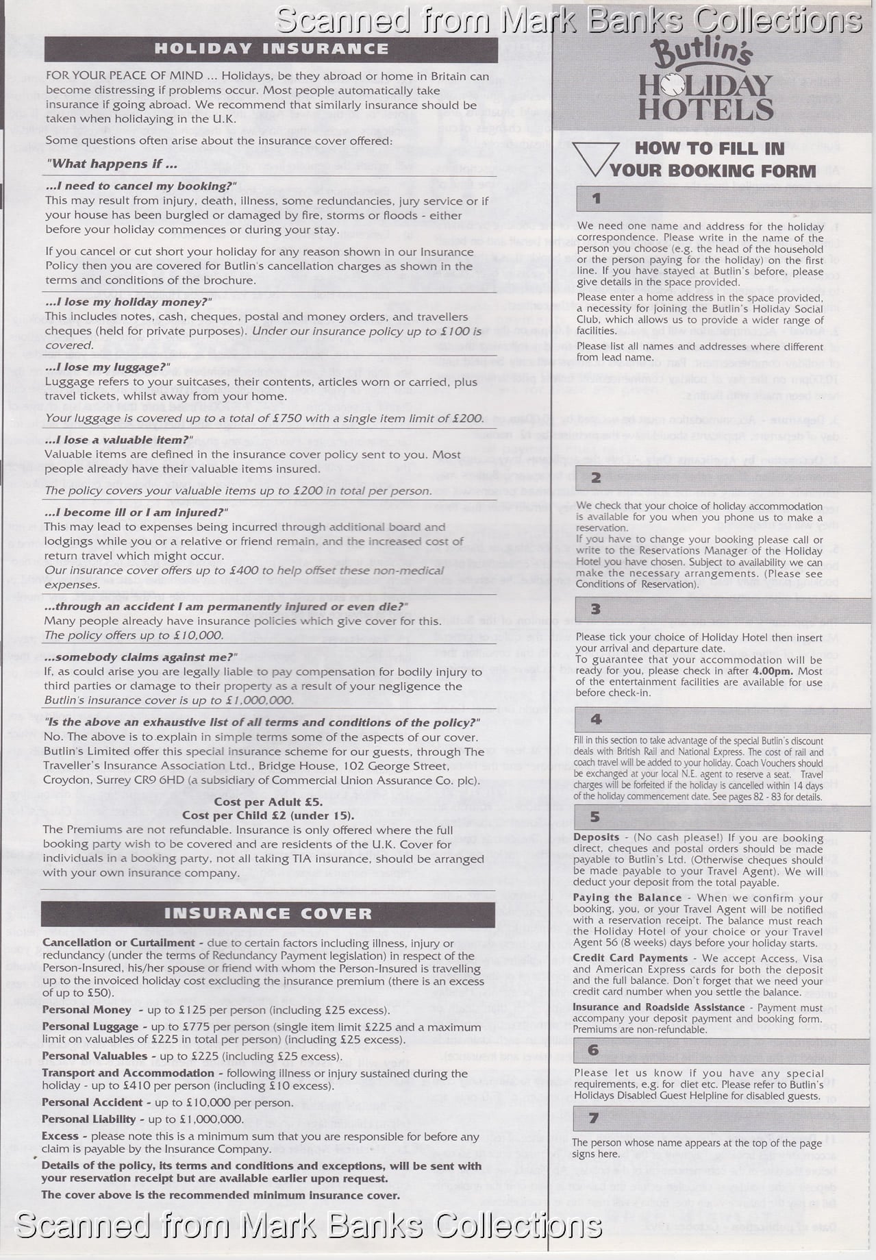 1993 Butlins Holiday Worlds Brochure