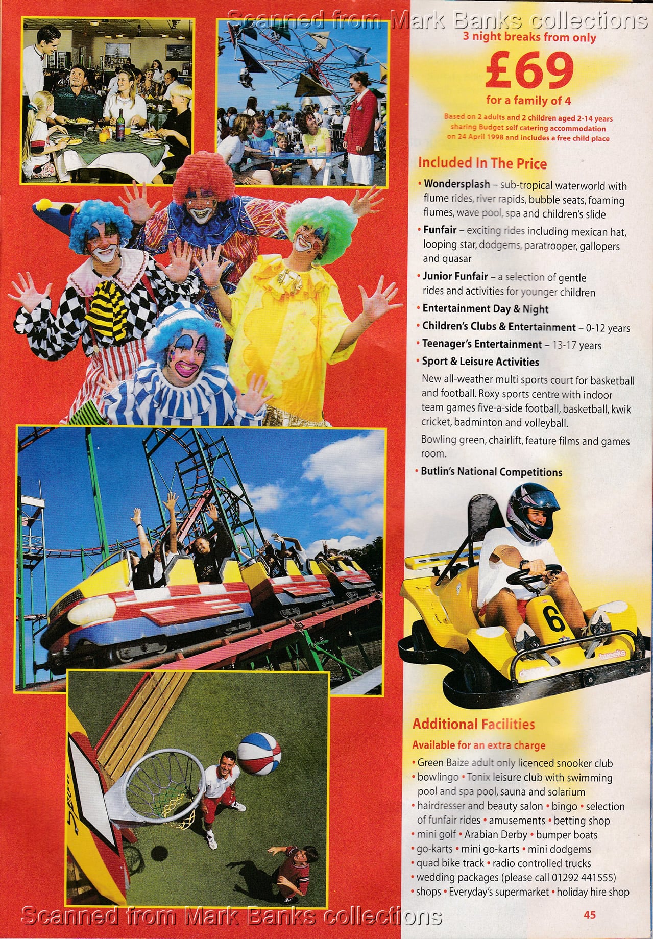 1998 Butlins Holiday Worlds Brochure