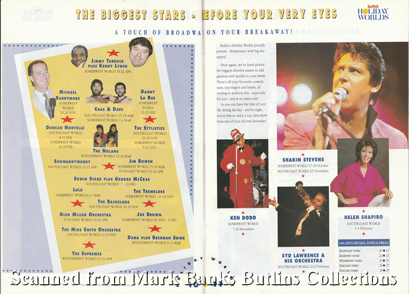 1991 Butlins Holiday Worlds Brochure