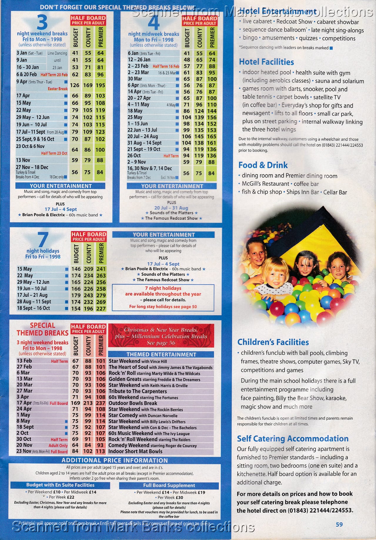 1998 Butlins Holiday Worlds Brochure