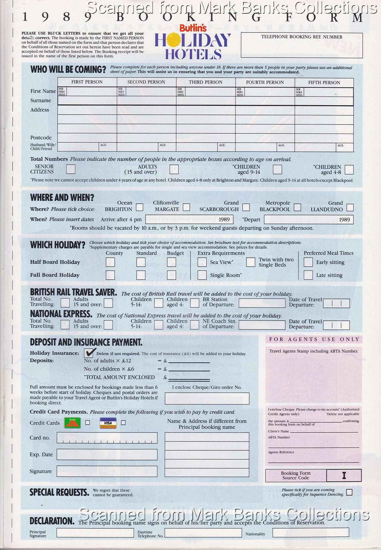 1989 Butlins Holiday Worlds Brochure