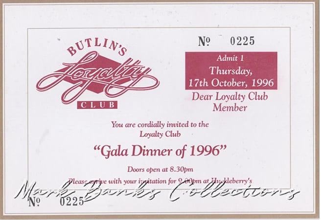 Butlins Loyalty Club Gala Dinner 1996