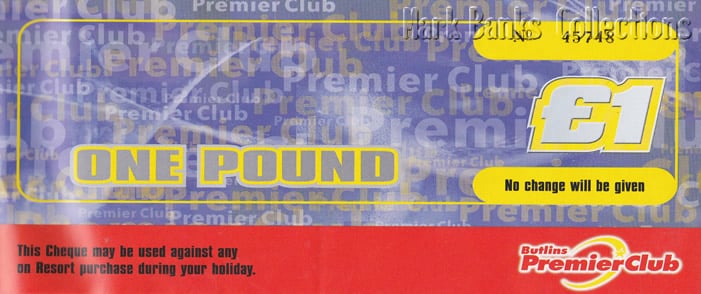 Butlins Premier Club vouchers