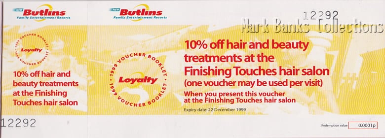 Butlins Loyalty Club vouchers