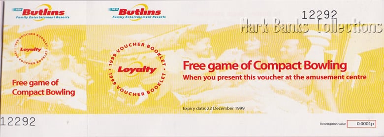 Butlins Loyalty Club vouchers