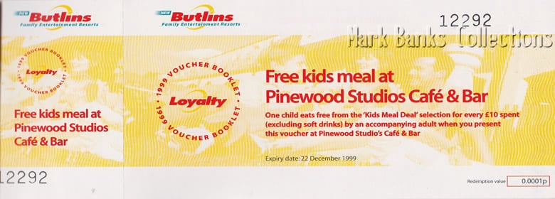 Butlins Loyalty Club vouchers