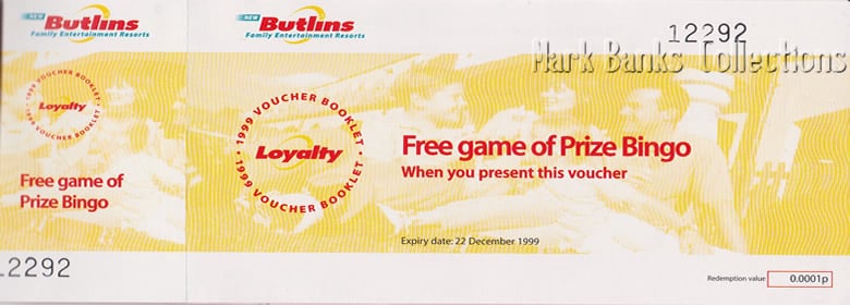 Butlins Loyalty Club vouchers