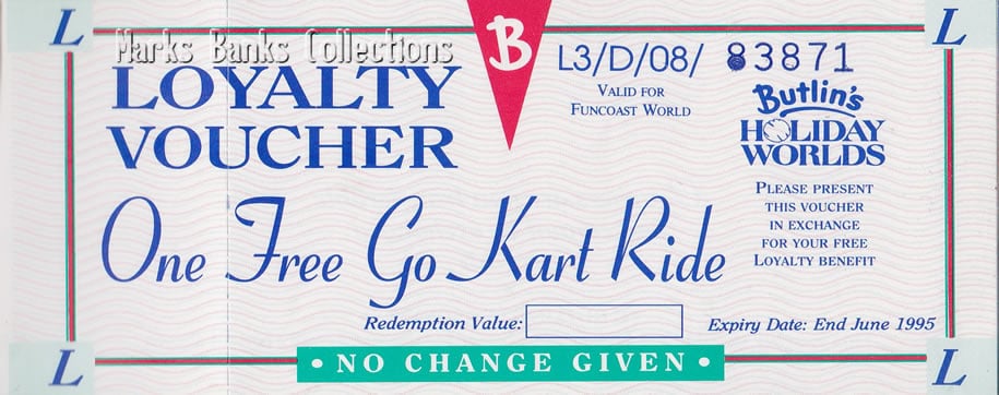 Butlins Loyalty Club vouchers