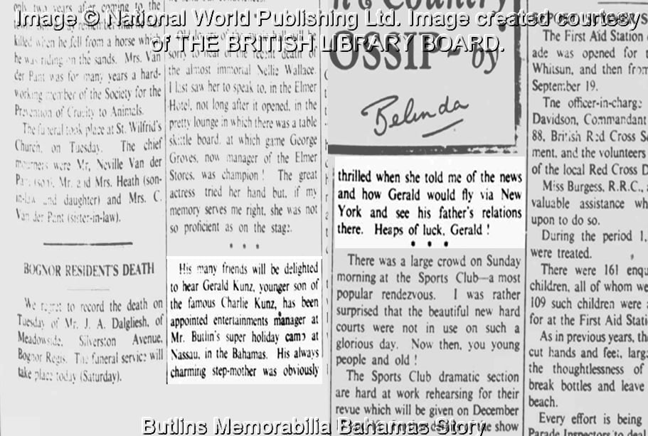 Daily Express - Wednesday 24 November 1948 - Butlins Memorabilia Butlins Bahamas Story