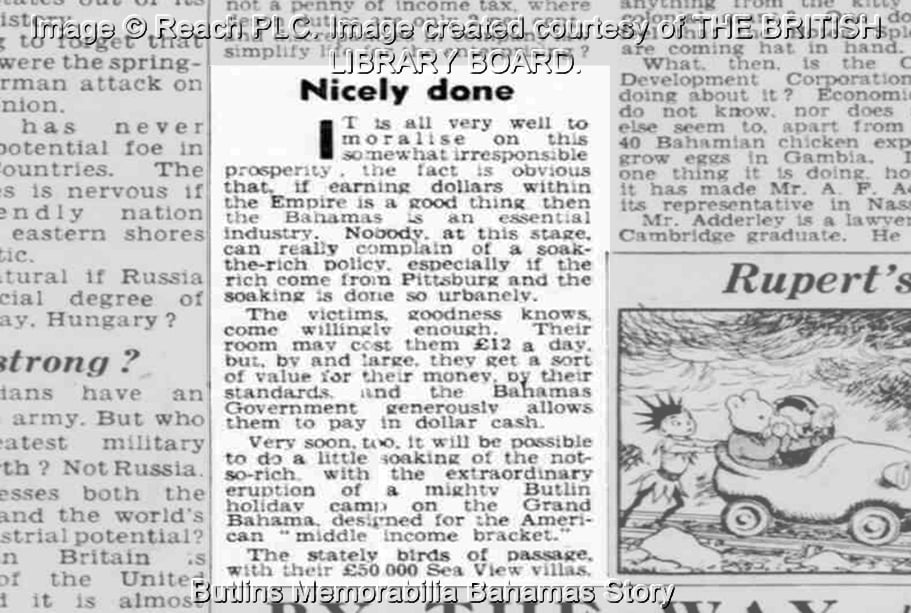 Daily Express - Wednesday 13 October 1948 - Butlins Memorabilia Butlins Bahamas Story