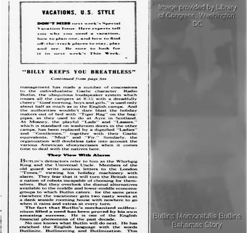 The Evening Star, 17th April 1949 - Butlins Memorabilia Butlins Bahamas Story