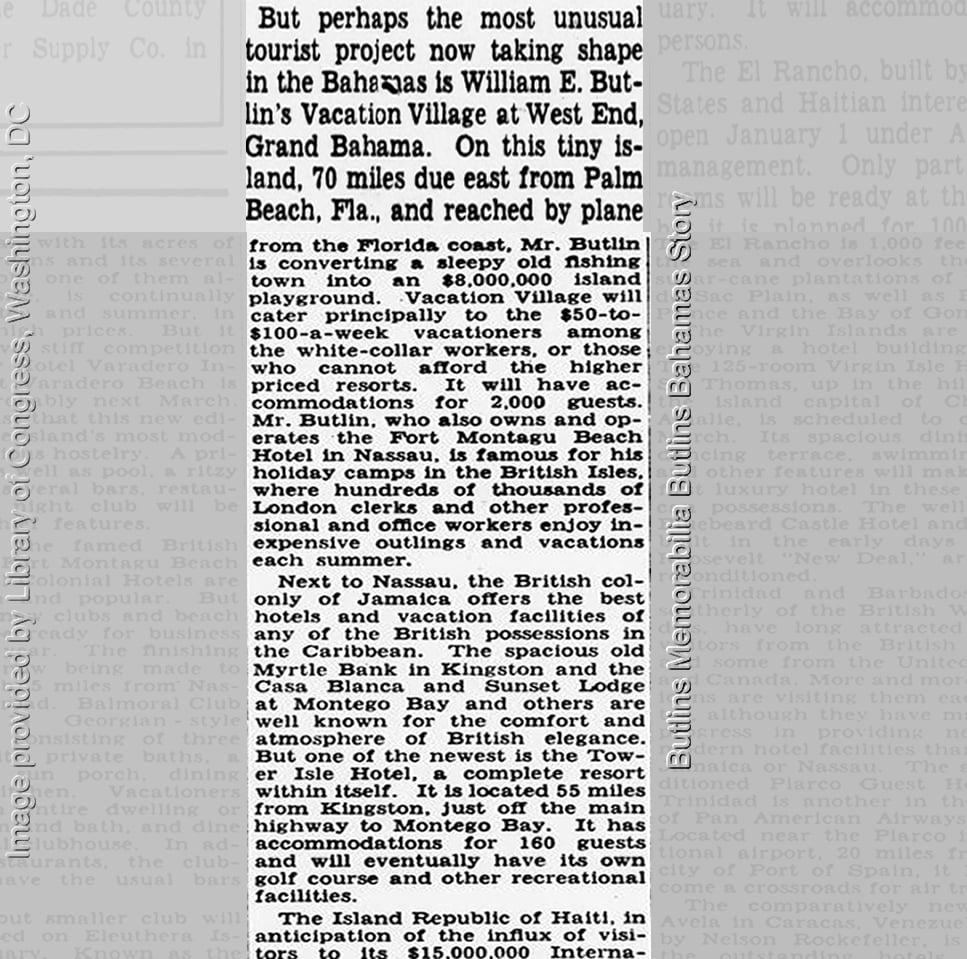 Evening Star - December 11th 1948 - Butlins Memorabilia Butlins Bahamas Story