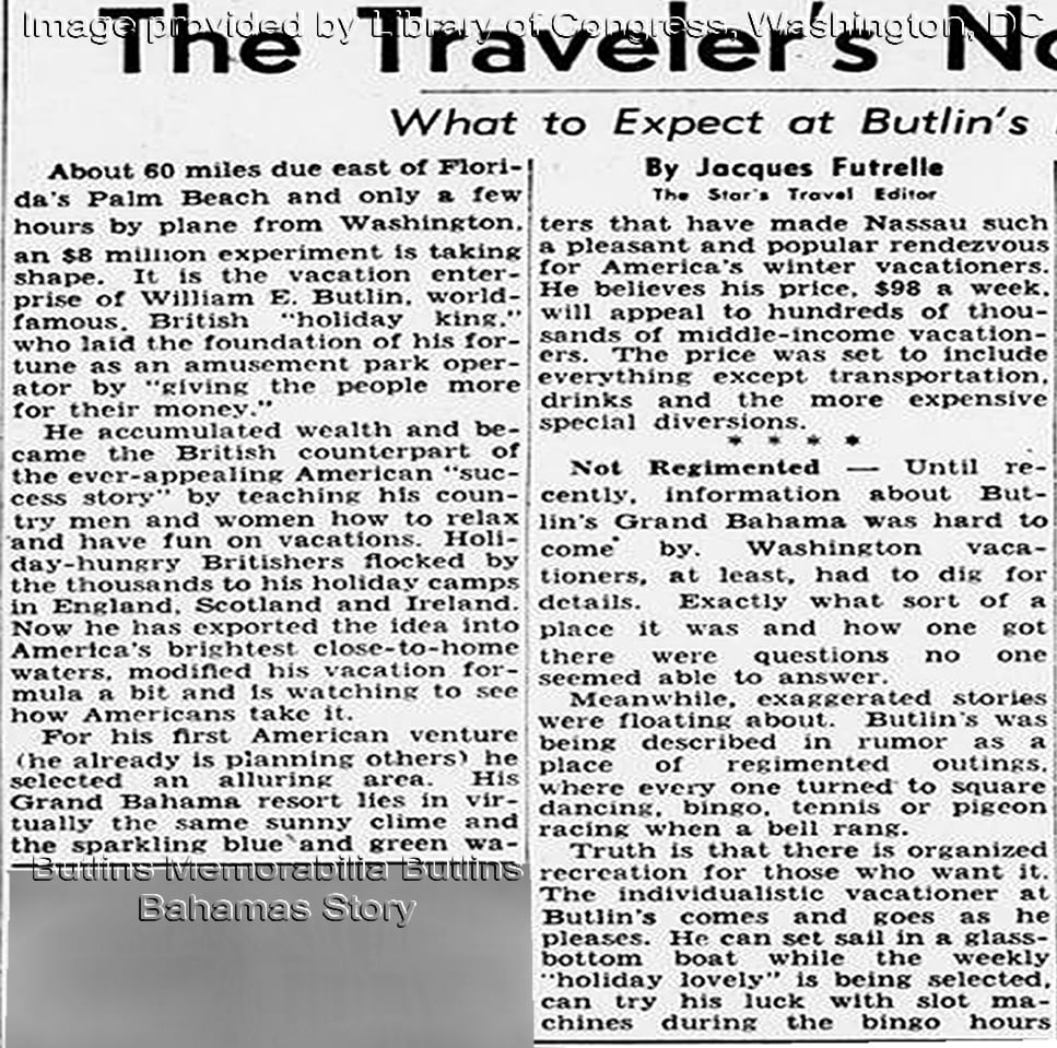 The Evening Star, 26th March 1949 - Butlins Memorabilia Butlins Bahamas Story