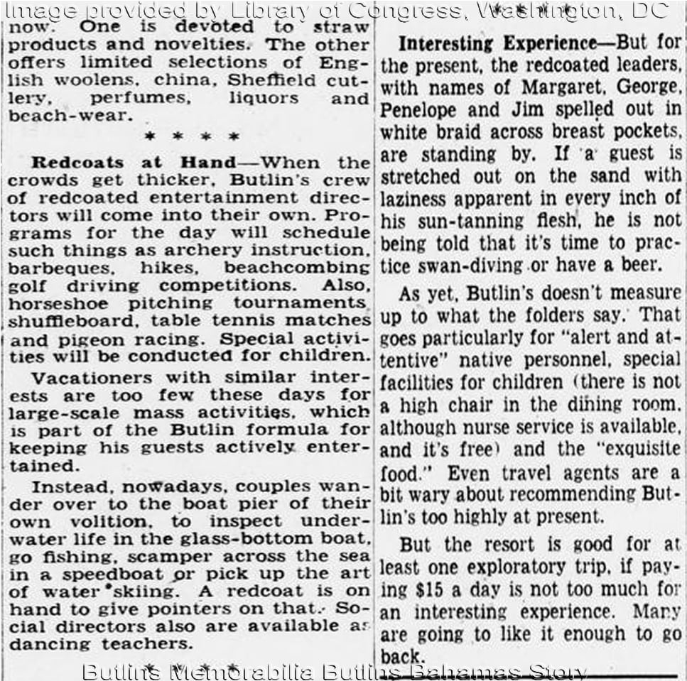 The Evening Star, 26th March 1949 - Butlins Memorabilia Butlins Bahamas Story