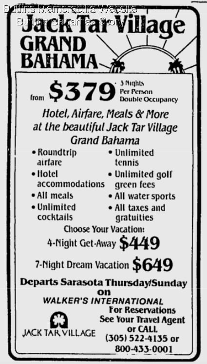Jack Tars Grand Bahama Adverts
