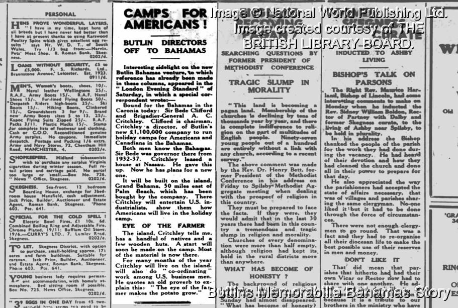 Skegness News - Wednesday 02 February 1949 - Butlins Memorabilia Butlins Bahamas Story