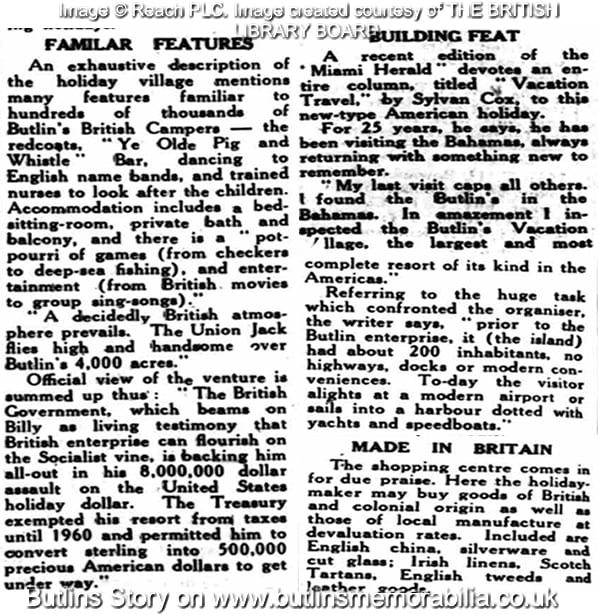 Butlins Caribbean article Skegness News - Wednesday 12 April 1950