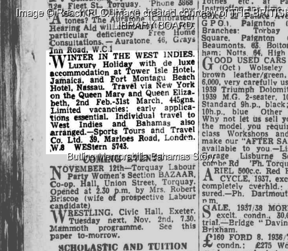 The Scotsman - Friday 01 October 1948 - Bahamas story on Butlins Memorabilia website