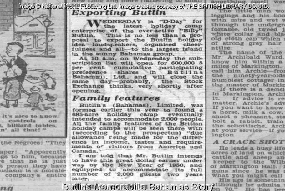 Yorkshire Evening Post - Monday 08 November 1948 - Butlins Memorabilia Butlins Bahamas Story