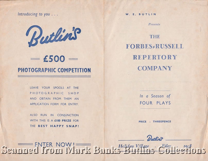Front cover of Butlins Forbes Guide