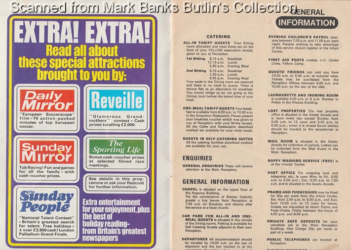 Butlins Barry Island 1972 Guide