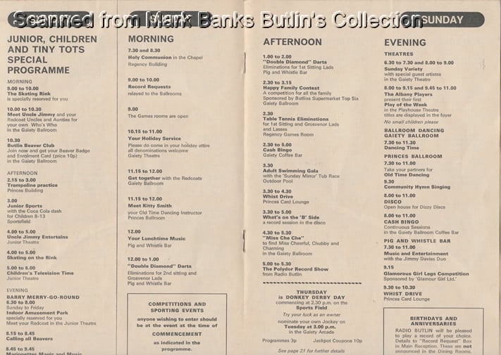 Butlins Barry Island 1972 Guide