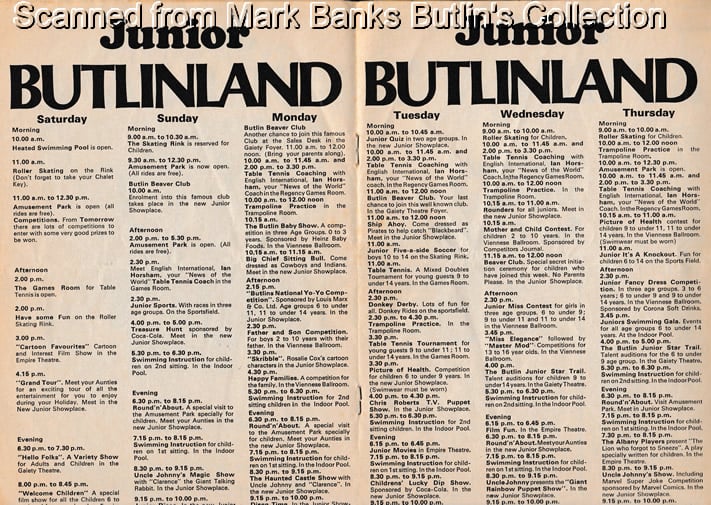 Butlins Clacton 1975 Guide