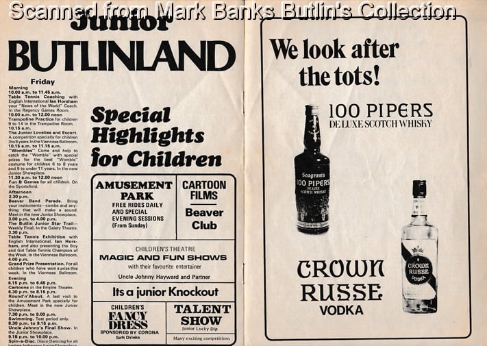 Butlins Clacton 1975 Guide