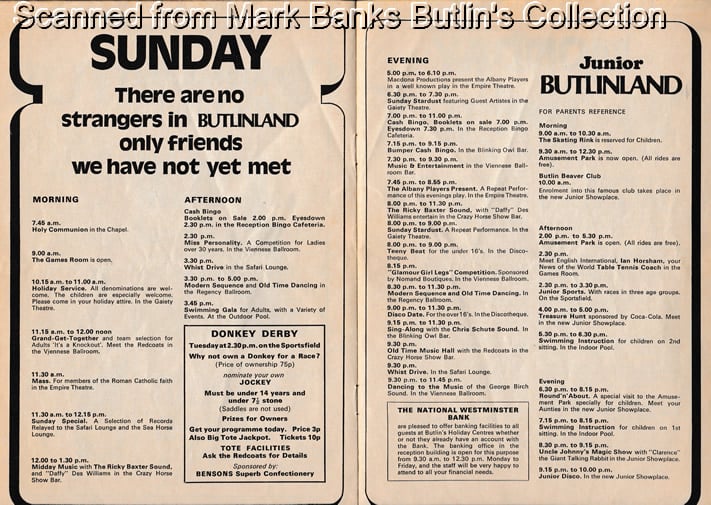 Butlins Clacton 1975 Guide