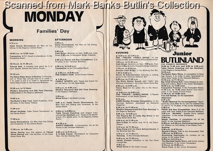 Butlins Clacton 1975 Guide