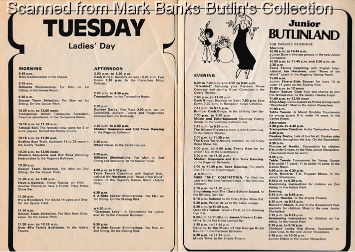 Butlins Clacton 1975 Guide